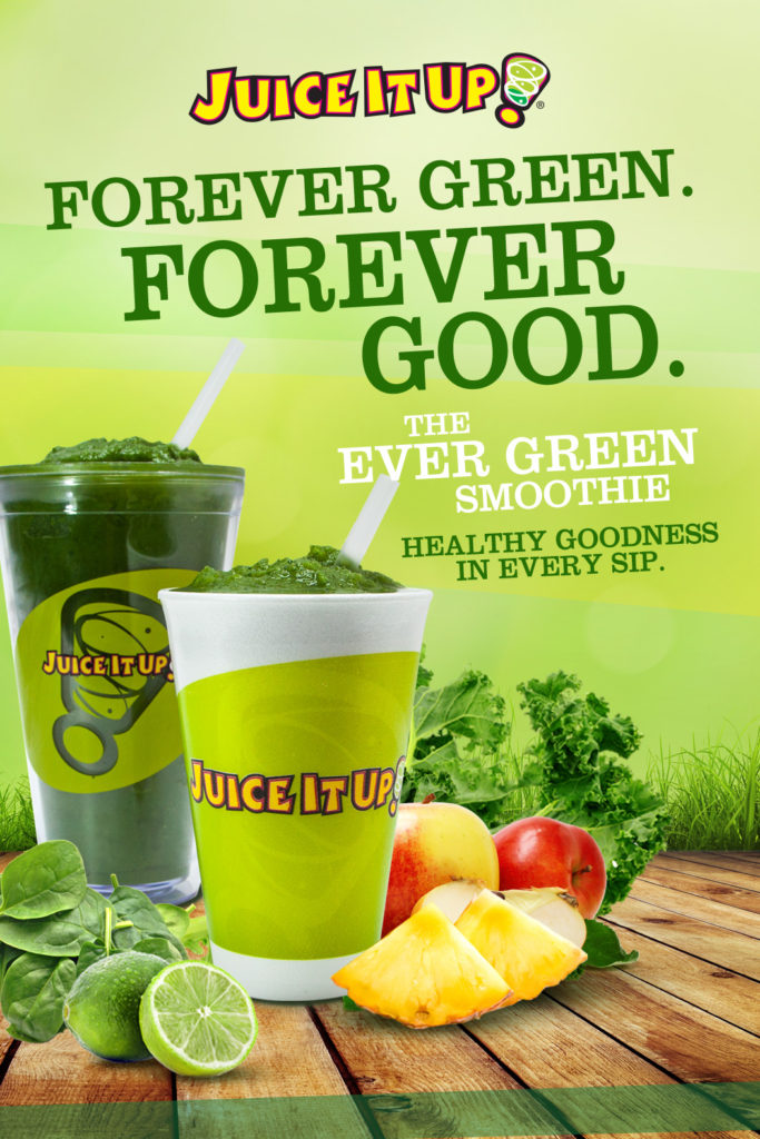 green smoothie for Juice it Up! franchise launch campaign